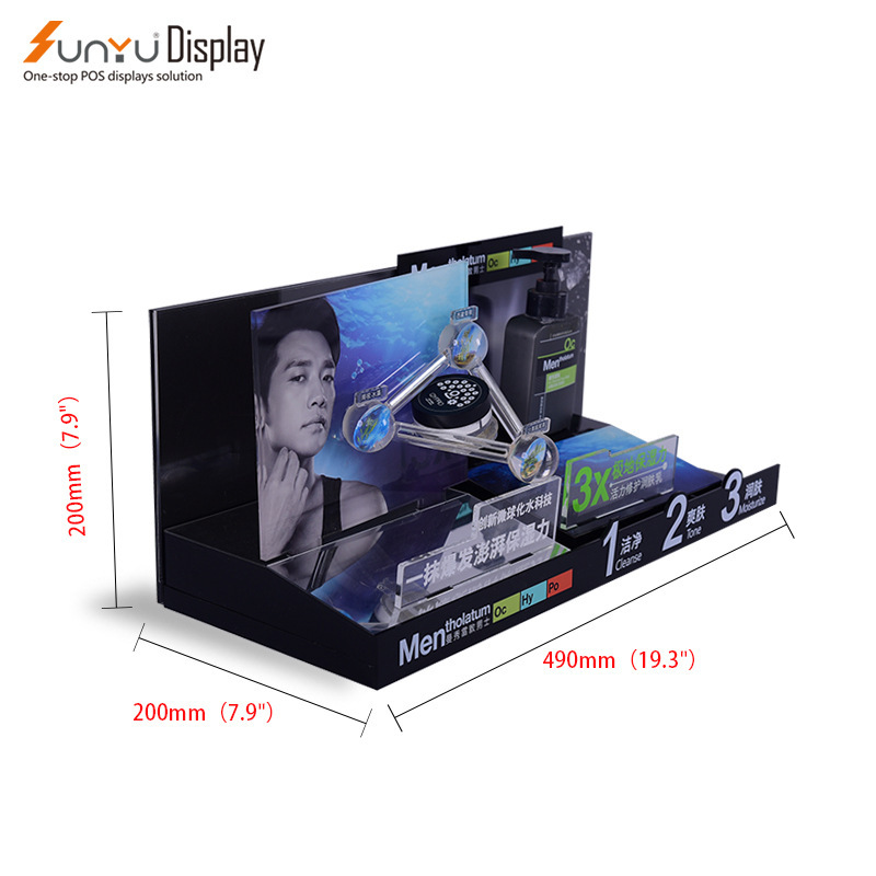 Men's Skin Care Product Display Stand Custom Acrylic Display Rack Facial Cleanser Promotion Rack Desktop Props Display Stand