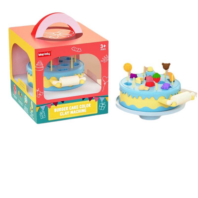 New children's colored clay cake hamburger play house DIY Plasticine ice cream ice cream machine mold toy