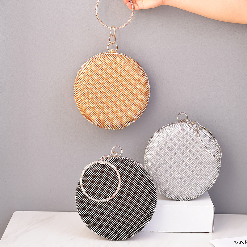 Bolso de noche transfronterizo Bolso de banquete incrustado en diamantes Bolso de mujer Cena de fiesta europea y americana Vestido de cena de embrague Bolso de noche de las mujeres
