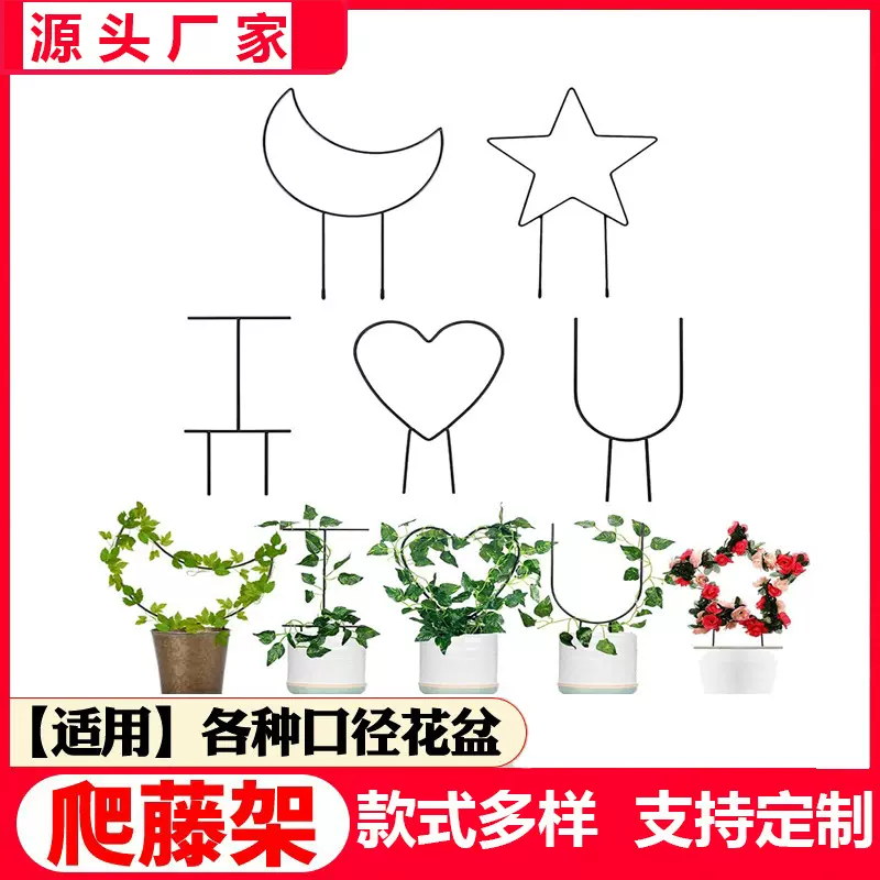 跨境专供 植物攀爬架 绿植支架 花盆爬藤架 创意金属铁园艺固定杆