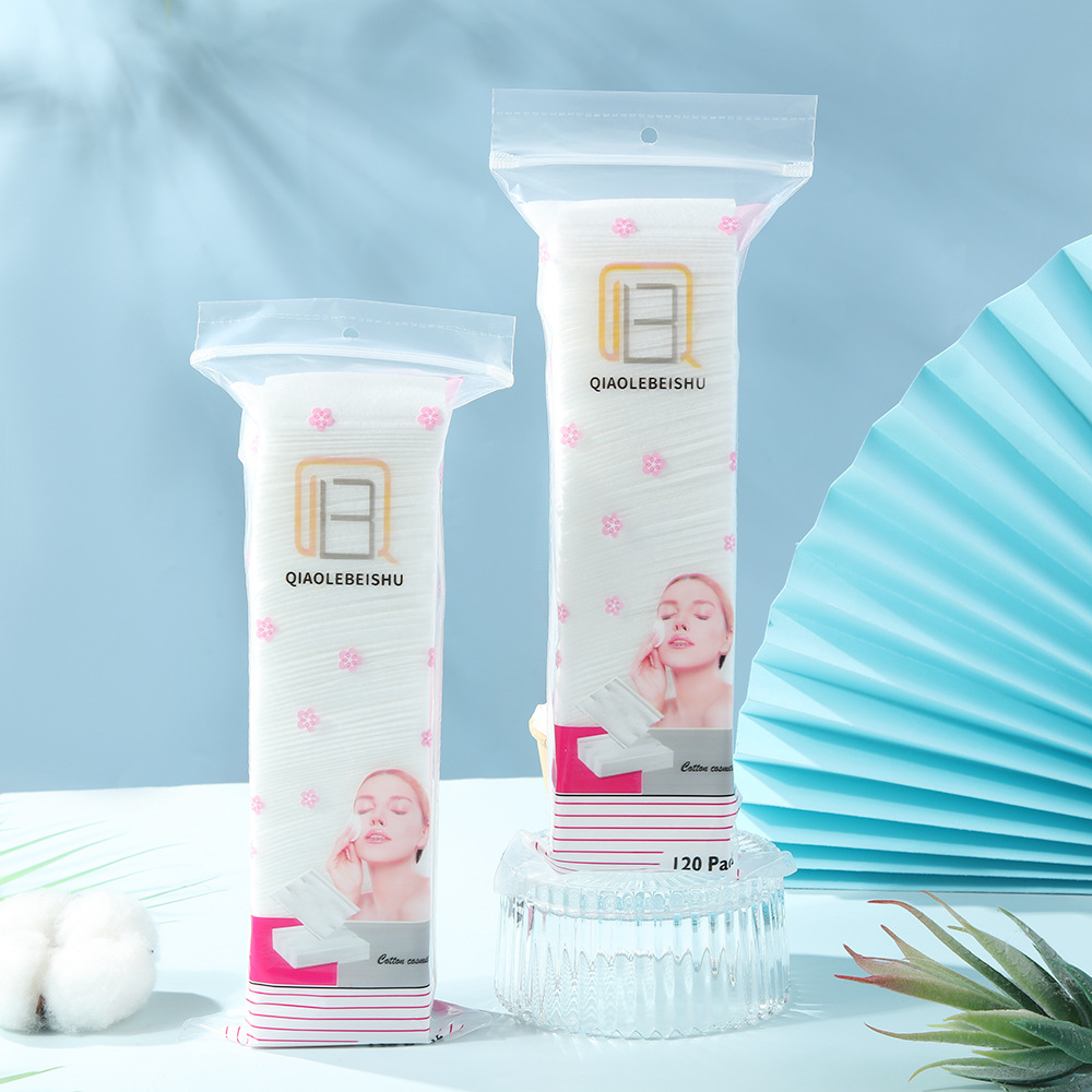 Bolsas de comercio exterior 120 piezas de algodón de maquillaje cuadrado portátil para la cara húmeda ahorrar agua algodón de maquillaje de belleza grueso al por mayor
