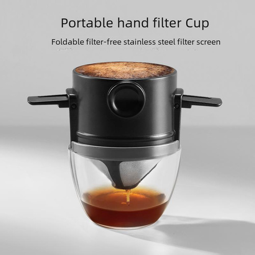 The convenient handle allows for easy coffee brewing. The reusable filter cup features a stainless steel filter screen that replaces paper filters and filter bags.