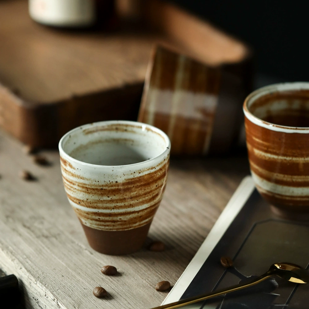 Jingdezhen ручная работа Домашняя простая и грубая керамика, ретро стиль с текстурой ветра, Hands Cup с чашкой, толстая водяная чашка