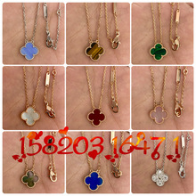 爆款时尚18k四叶草项链女双面贝母吊坠不掉色高级感幸运草锁骨链