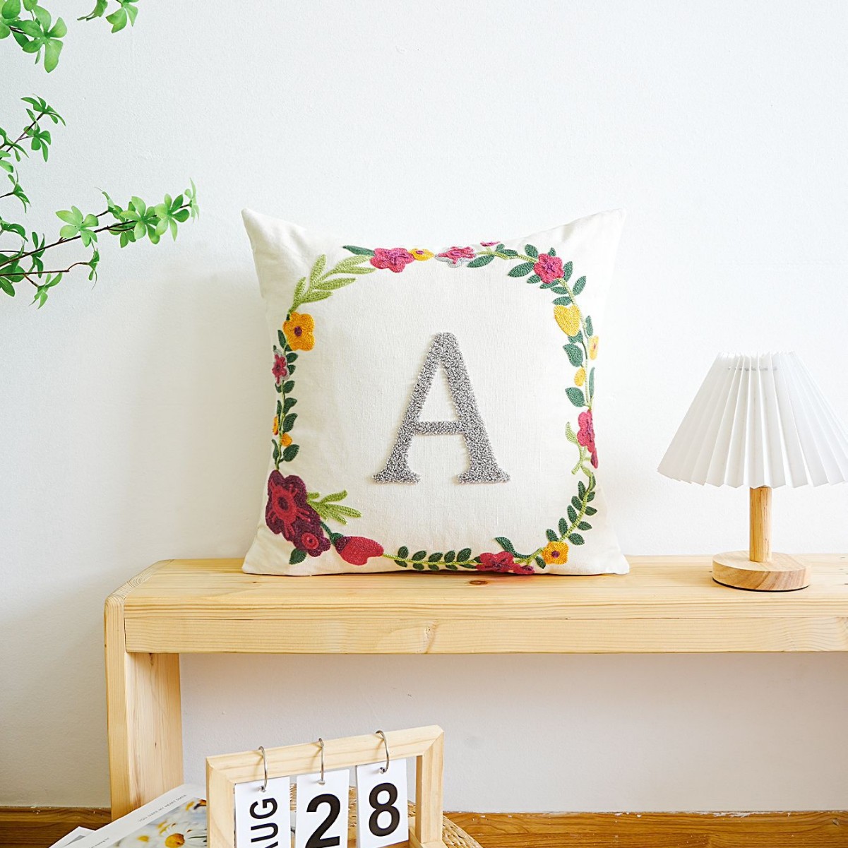 Letras transfronterizas personalizadas toallas bordadas almohada cubierta de sofá sala de estar almohada cubierta de respaldo cubierta de alta calidad sin núcleo