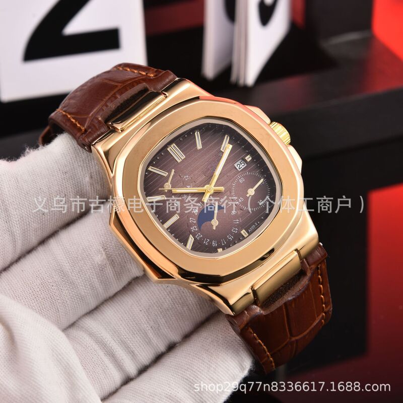 Nautilus 5740 Series Watch Quartz Watch with Leather Strap Multifunctional Sporty Elegant Men's Watch for Export Nautilus 5740 Series Watch Quartz Watch with Leather Strap Multifunctional Sporty Elegant Men's Watch for Export