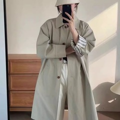春日氛围感!风衣长外套2025新款春秋感上衣女简约中长款大衣