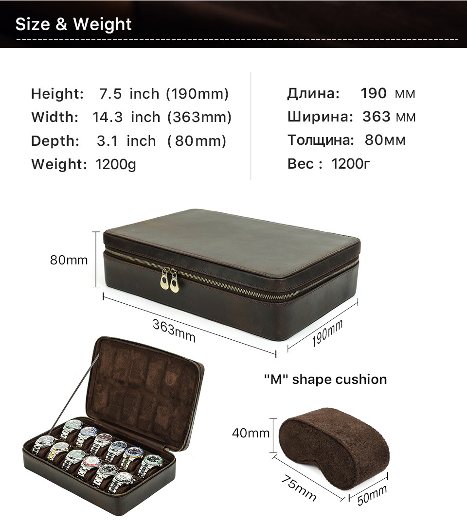 Vintage Leather Watch Box - Image 4