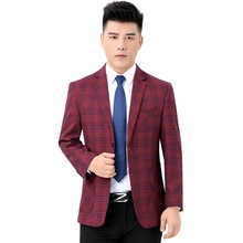 品牌西服男装秋冬新款中年男士韩版西装修身休闲羊毛单西外套上衣
