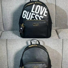 G外贸新款欧美潮流休闲简约纯色字母大容量双肩包背包妈咪包女包