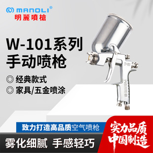 Mingli W-101 Paint Spray Gun High Atomization Furniture Car Spray Gun Plastic Parts Topcoat Pneumatic Paint Spray Gun