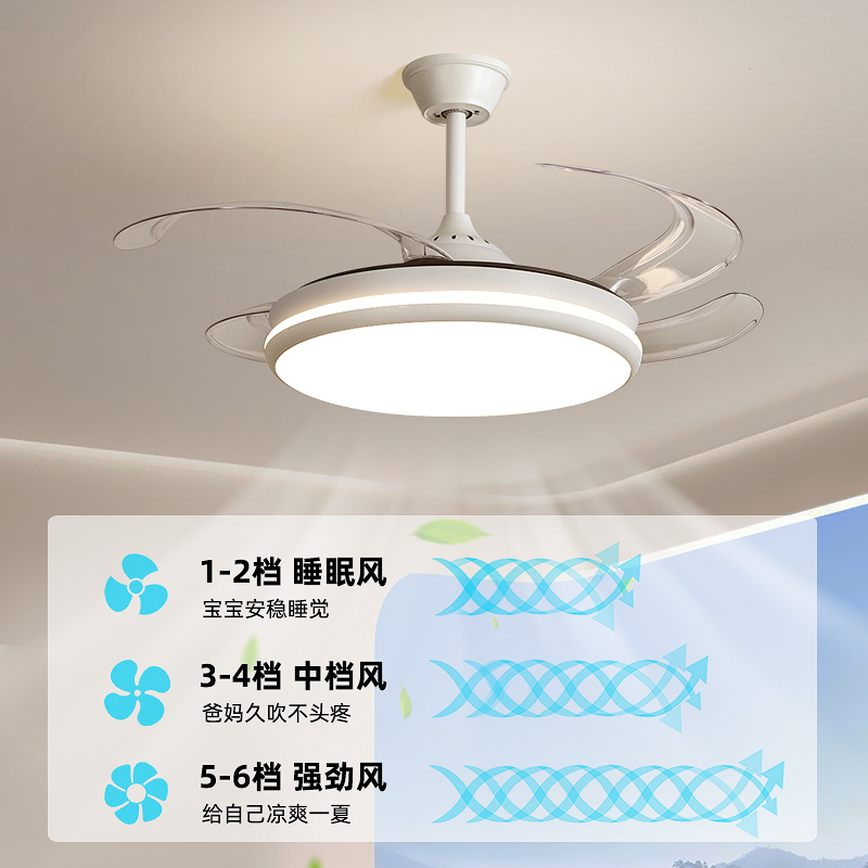 [Selección estricta] lámpara de ventilador minimalista 2025 nuevo ventilador de techo invisible dormitorio doméstico con ventilador eléctrico lámpara de vela