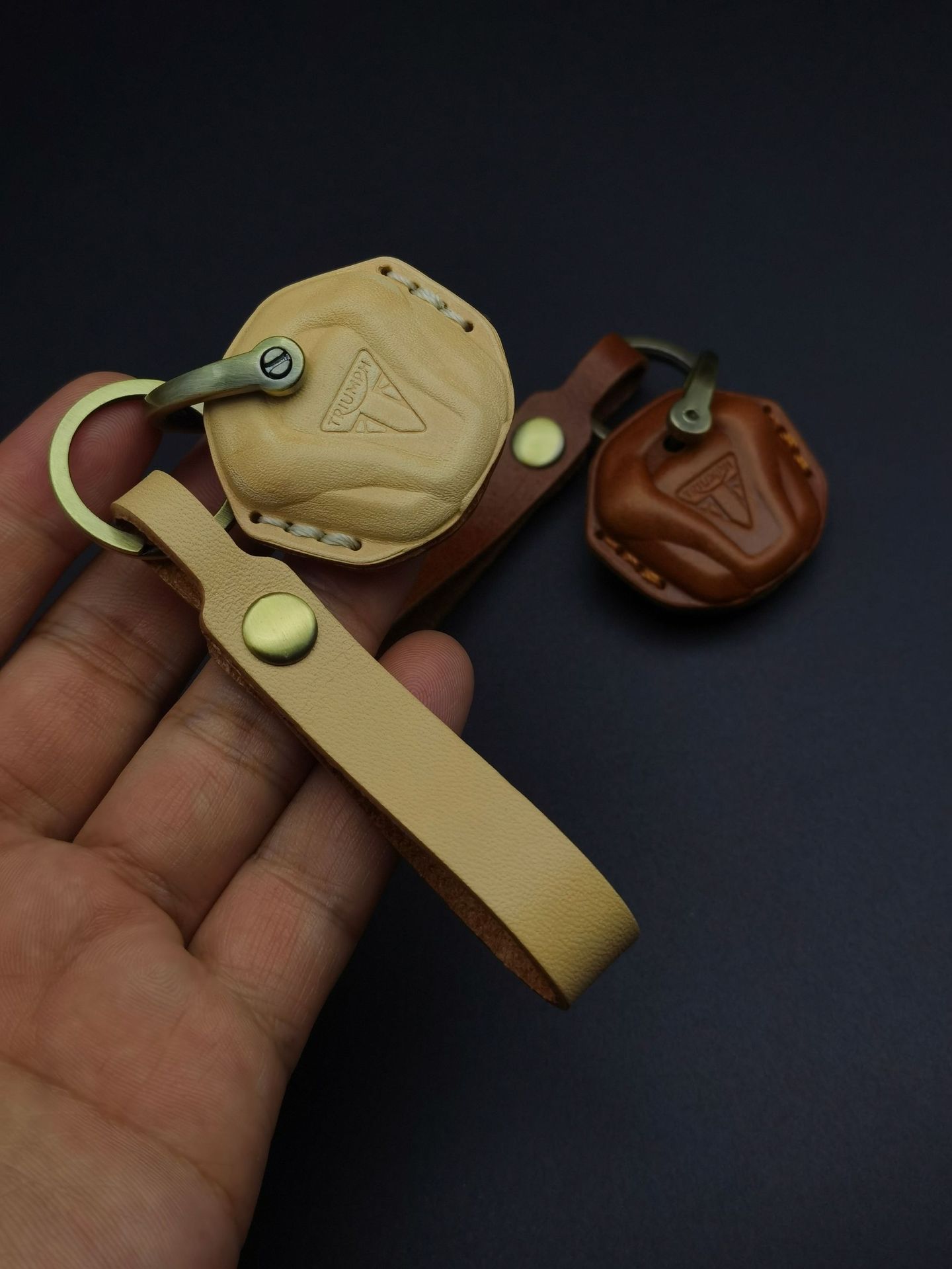 Genuine Leather Key Case for Triumph T100 Motorcycle T120