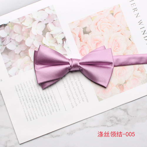 Factory direct supply solid color bow tie men and women banquet performance suit shirt dress double bow tie