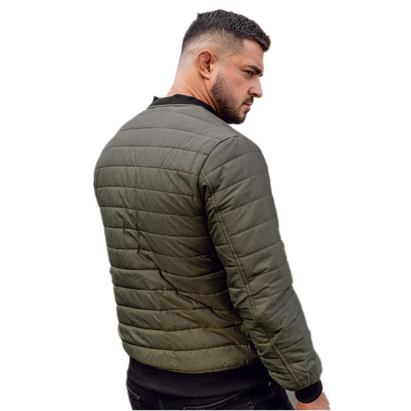 boy European And American Solid Color Padded Quilted Small Men's Stand Collar Warm Cotton Coat Jacket Outerwear_voghion.com