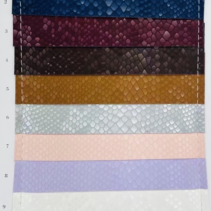 Cross-Border Wholesale 0.8mm Gemstone Pattern 3D Mercerized Pu Environmentally Friendly Python Scale Pattern Hydrolysis-Resistant Luggage Shoe Material Leather