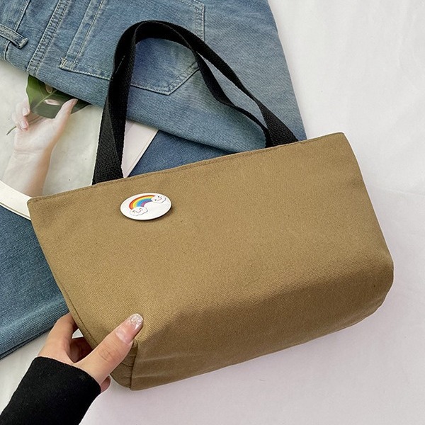 Nuevo bolso de mano para mujeres que van al trabajo y a la escuela, bolso de almacenamiento de almuerzo para viajar, bolsa de lona de gran capacidad