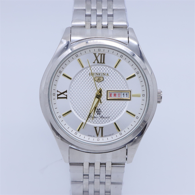Stainless Steel Men's Quartz Watch Middle-aged Large Dial Waterproof Watch Original 2035 Movement Fashion Watch Stainless Steel Men's Quartz Watch Middle-aged Large Dial Waterproof Watch Original 2035 Movement Fashion Watch