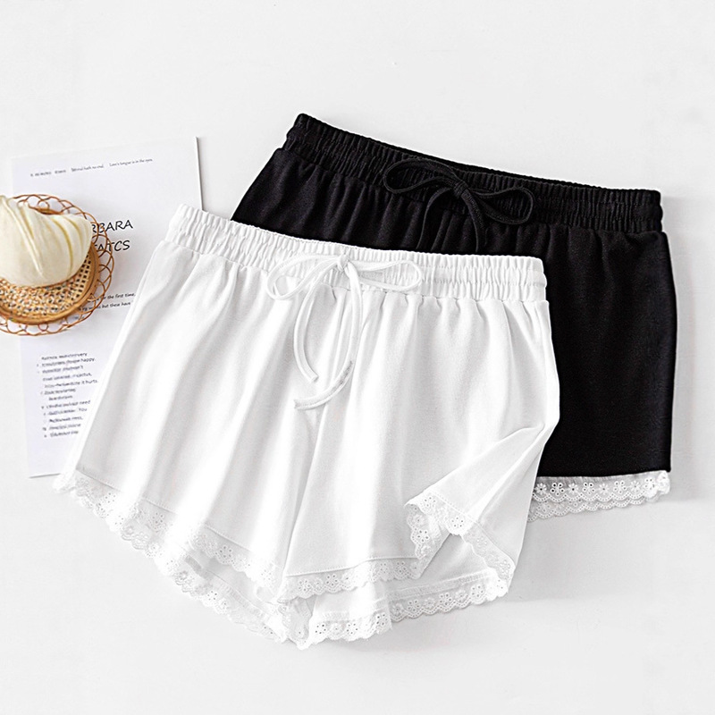 French Retro Lace Wide-Leg Shorts Women's Summer Korean Style High-Waisted Loose Outer Wear Sports Casual Pajamas Trendy