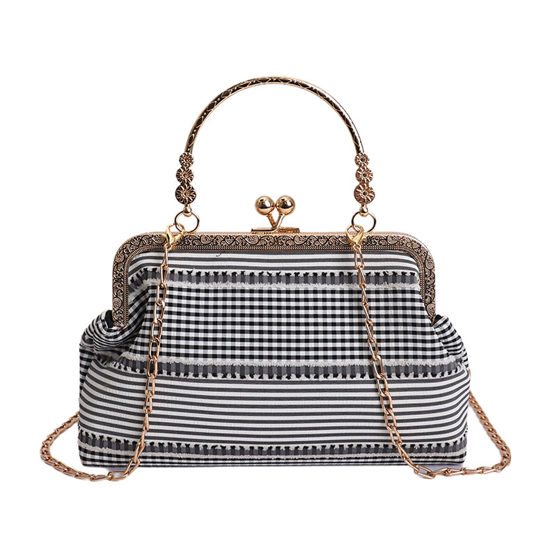 2026 nuevo bolso de celosía de cadena de mujer bolso de mano de alto nivel bolso de cena de cinturón simple bolso de hombro de viento