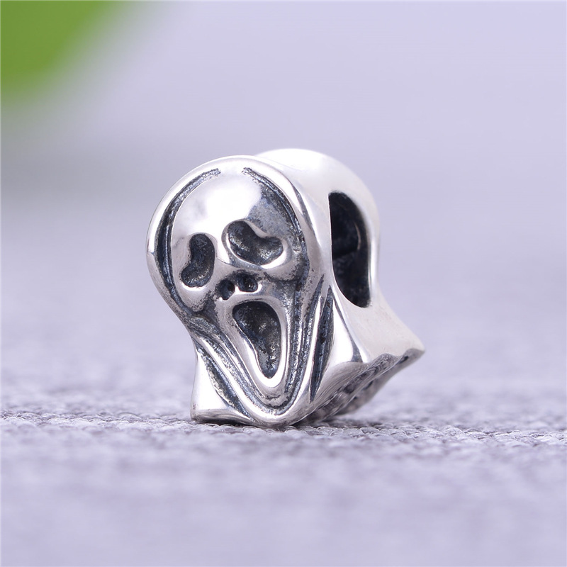 1 Piece Hip-hop Heart Shape Skull Sterling Silver Enamel Inlay Beads Jewelry Accessories display picture 20
