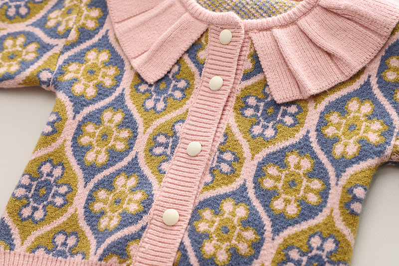 Mädchen pullover kleid, herbst und winter neue jacquard stil, gestrickte zwei-stück set, baby mädchen reverse ausschnitt, lange_voghion.com