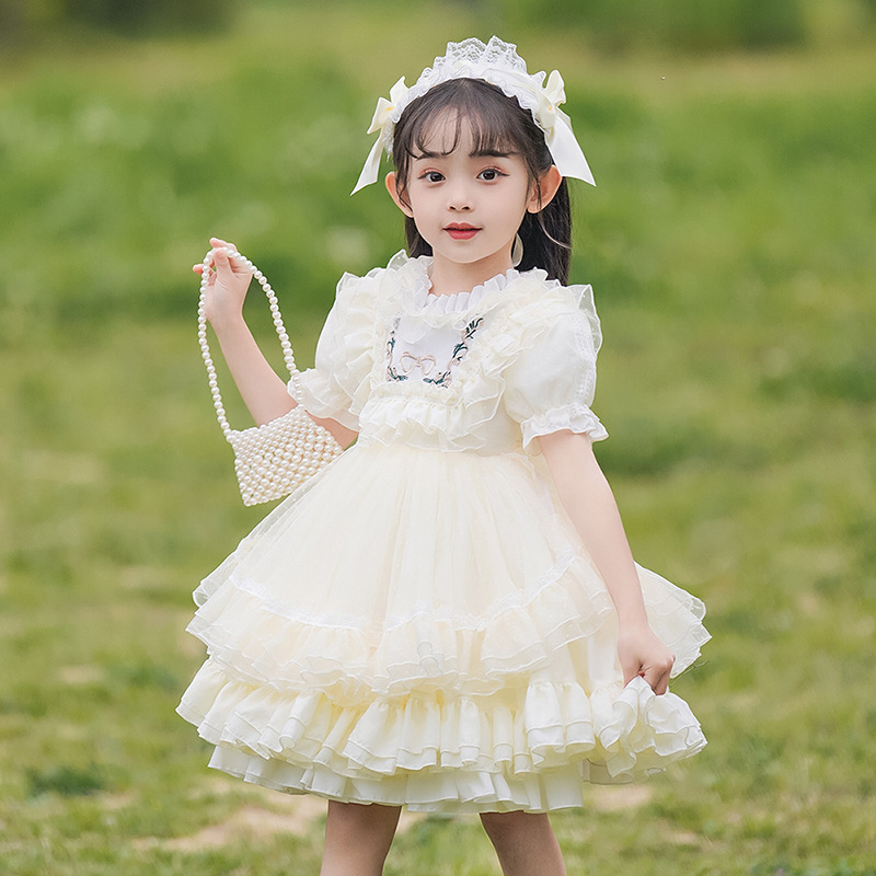 106059819@qq.com Robe de princesse Lolita pour bébé fille, en dentelle et gaze bouffante, pour son premier anniversaire._voghion.com