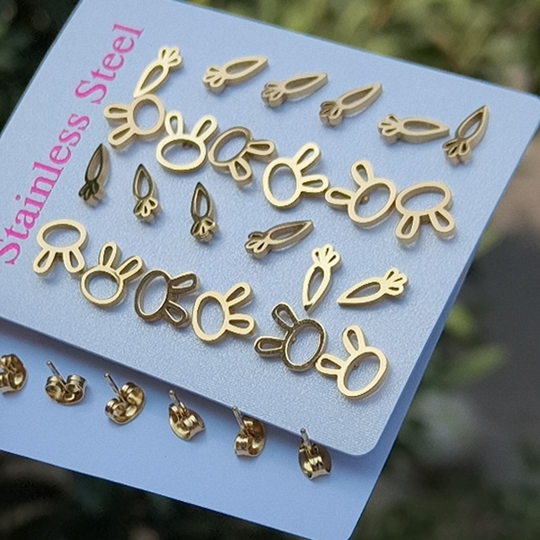 Moda y acero inoxidable simple, con pendientes redondas de zircon, auriculares con agujeros para los oídos, accesorios para los oídos exquisitos image 62