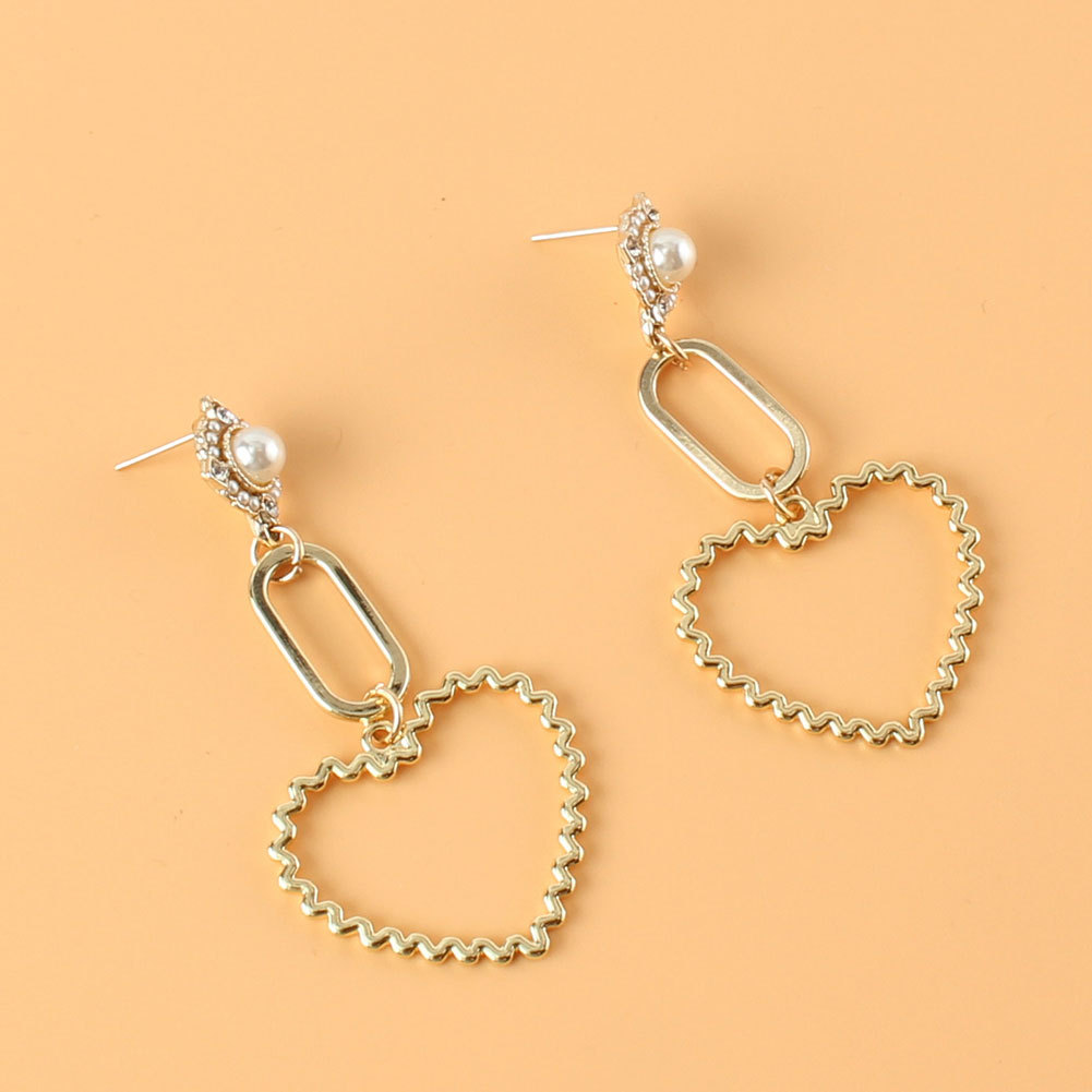 Pendientes En Forma De Corazón De Micro Diamantes De Moda display picture 3