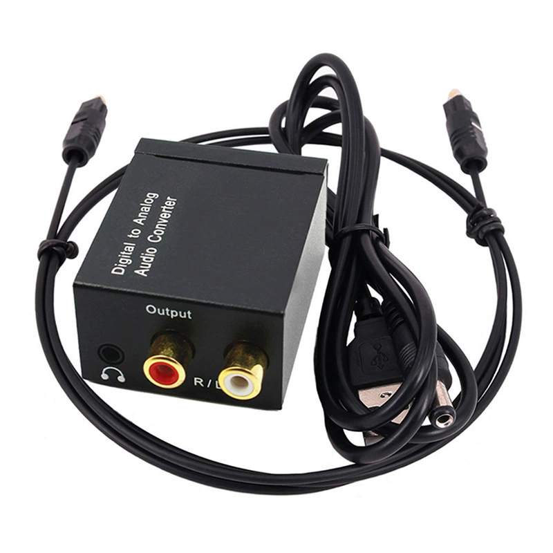 Digital rotor audio converter coaxial fiber optic converts decoder 3.5 mm headphone jack, plug and play