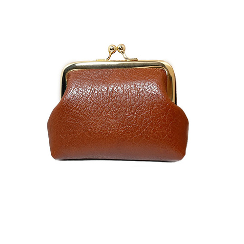  Mini Retro Women's Short Wallet with Clasp Candy Color Coin Purse Change Bag Wholesale