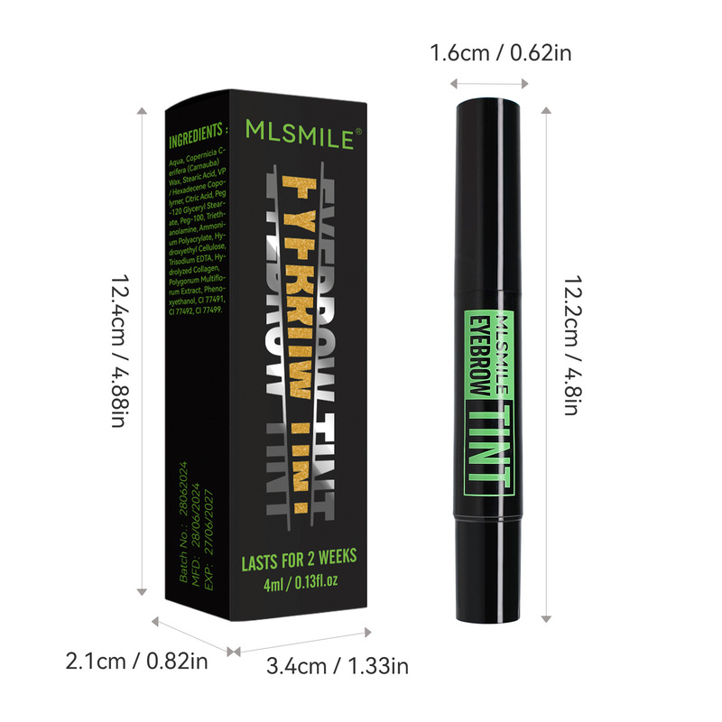 MLSMILE跨境专供染眉液送眉卡眉刷防水不晕染4ml旋转式液体染眉膏|undefined