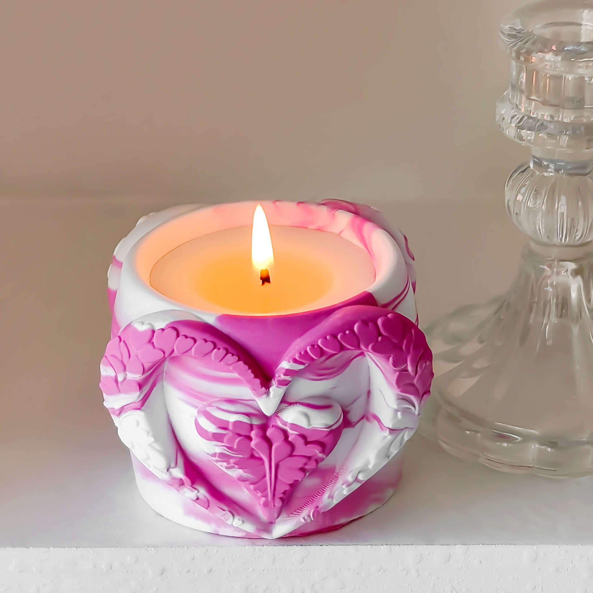 Jiahui Mei día de San Valentín taza de cera molde de cera DIY hecha a mano taza de cera en forma de corazón decoración de regalo