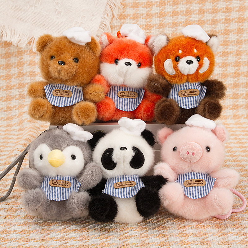 Plush Animal Keychain Panda Toy Penguin Doll Backpack Keychain Teddy Bear Healing Series Plush Animal Keychain Panda Toy Penguin Doll Backpack Keychain Teddy Bear Healing Series