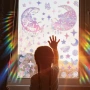 太阳光星星月亮炫彩窗贴