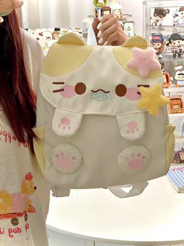 日系ソフト萌え甜妹ins風かわいい綿の子猫のランドセル大容量|undefined