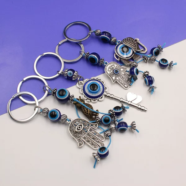 Cross-Border Exclusive Nfc Keychain, Quirky Devil's Eye Braided Rope Semi-Finished Product, Creative Style Keychain