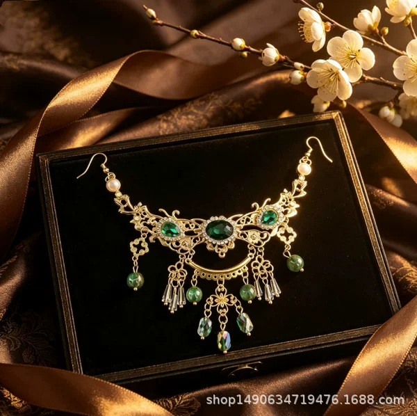Ethnic-style forehead chain, handmade ancient-style exotic Bohemian-style makeup headpiece, eyebrow chain accessory