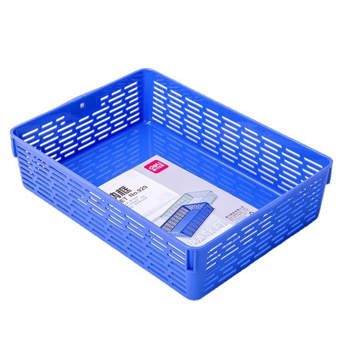 Deli 929 blue plastic A4 document basket information box storage basket document basket information basket invoice basket official document basket