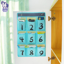 16格学生手机挂袋收纳袋宿舍置物挂袋教室门后整理壁挂插卡袋