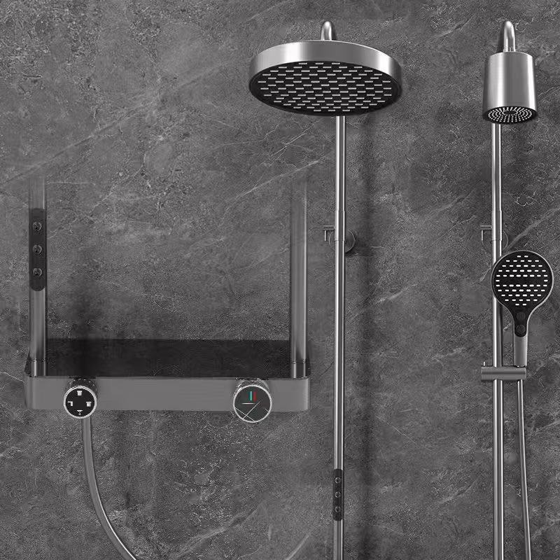 Juego de ducha oficial y genuino para uso doméstico, hecho de cobre, con función de aumento de presión, protección contra quemaduras, y opciones de agua fría y caliente.