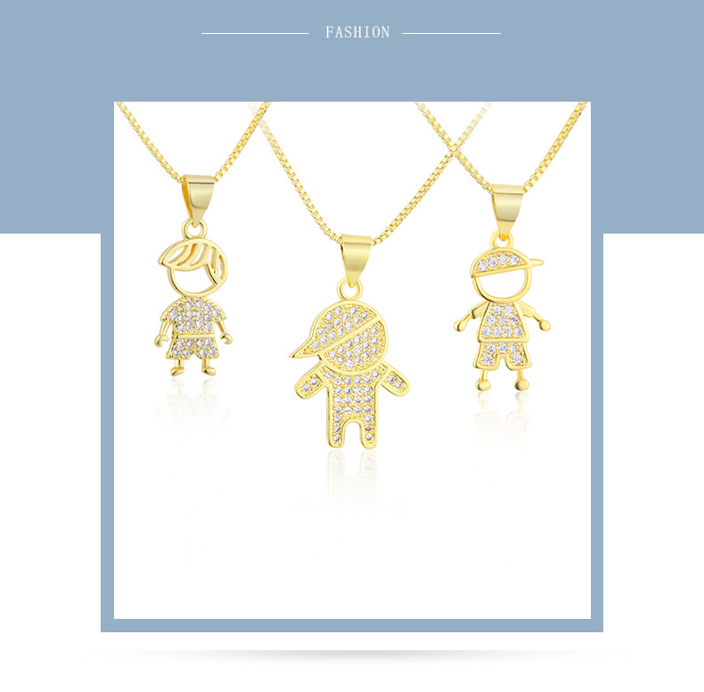 European and American Ins Simple Boys and Girls Necklace AliExpress Spot Copper-Plated Gold White Go