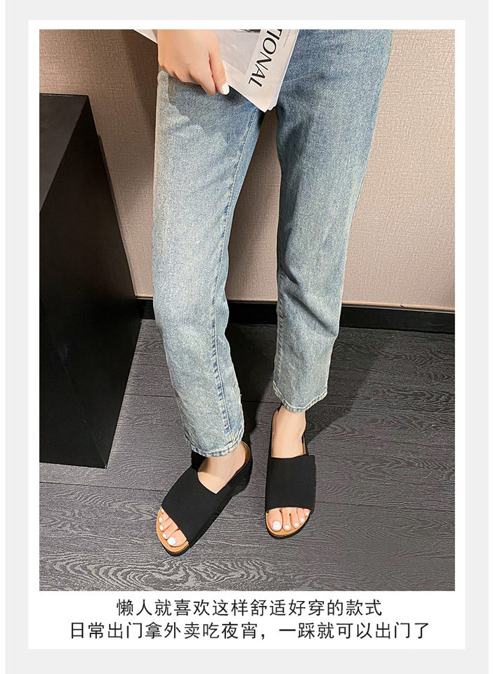 Dép sandal nữ quai ngang bản rộng mũi tròn đế bằng gấp gọn đi ngoài trời mùa hè — Màu Kaki, Màu mơ, Màu đen chi tiết 17