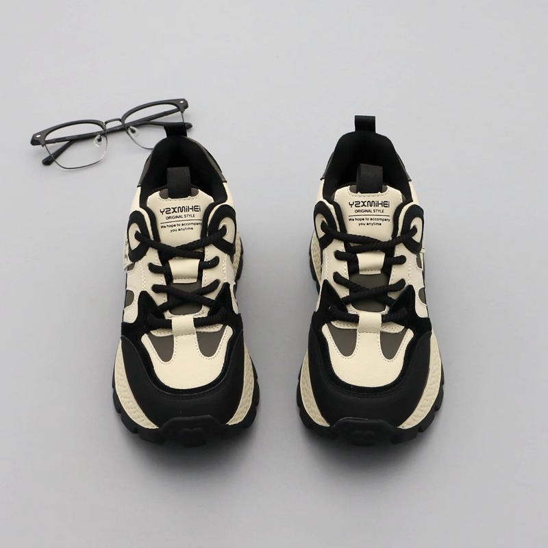 Stazione europea Waffle Gump scarpe da donna 2024 autunno e inverno nuove scarpe di marca alla moda casual e versatile con punta tonda stringata_voghion.com