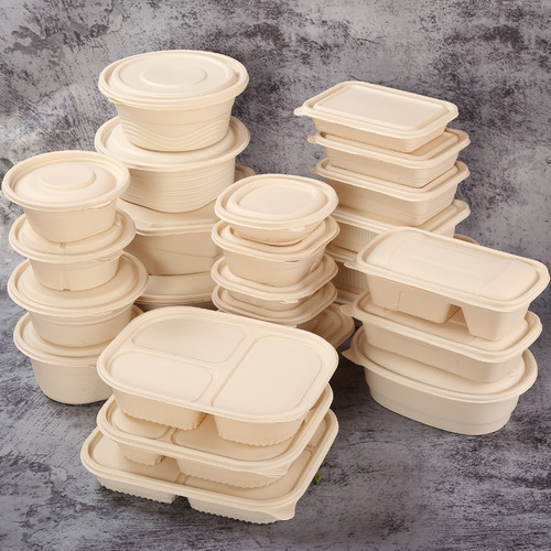 S588 take-out box, degradable meal box, separate lunch box, environmentally friendly rice cover, circular degradable