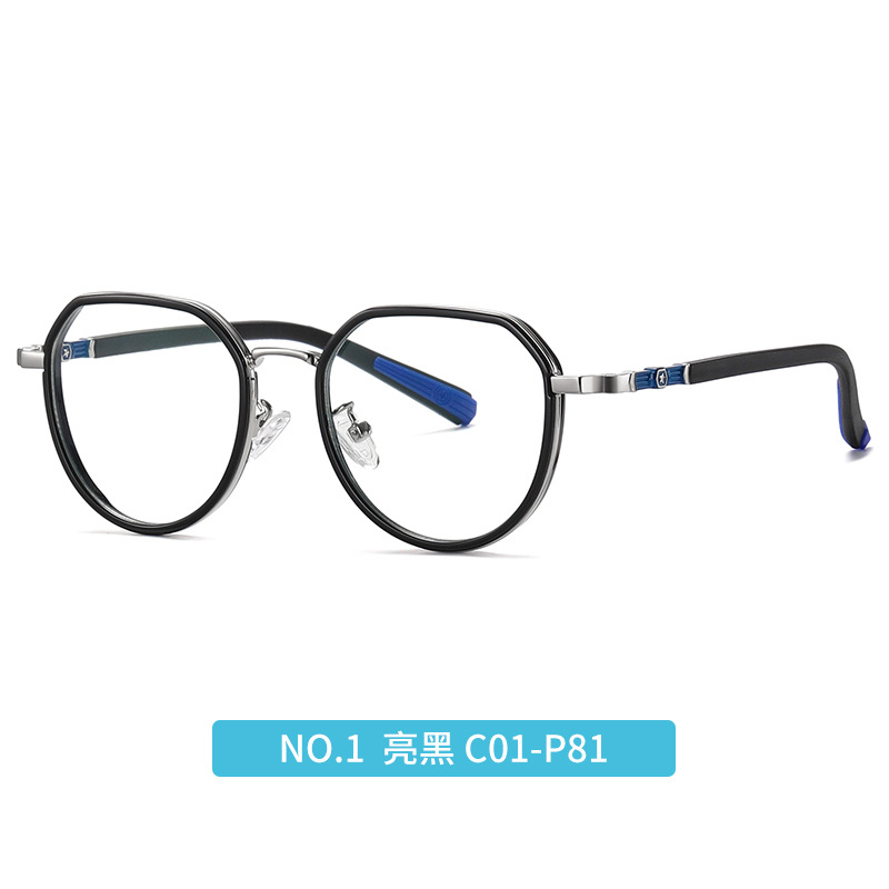 2022 gafas de luz anti-azul para niños marco redondo de moda estudiante de la escuela primaria protección ocular gafas lisas TR5126 ultra ligero puede coincidir con la miopía