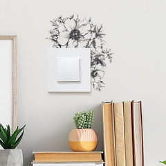 New fun-kg61 modern minimalist sketch floral switch sticker living room entrance home decoration wall decal wholesale
