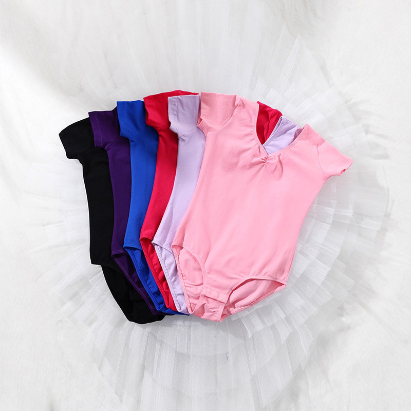 Dance Clothing Kidsren's Tops Girls Summer Practice Clothing Ballet Body Clothing Girls Chinese Dance Examination Gymnastics Clothing