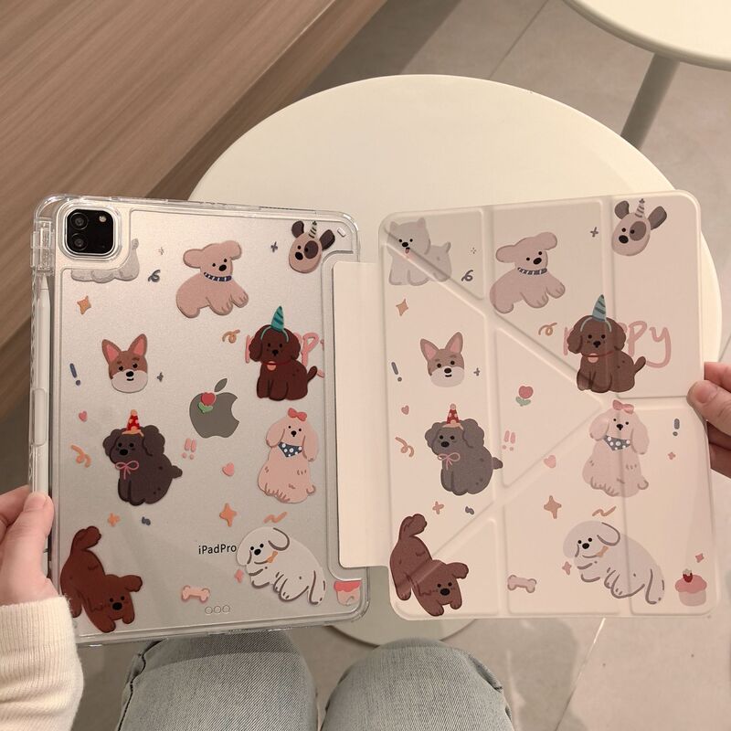 Ipad protective case 9 generation cartoon Pro11 inch 2024 with pen slot air654 all-inclusive 8/10 generation magnetic protective case