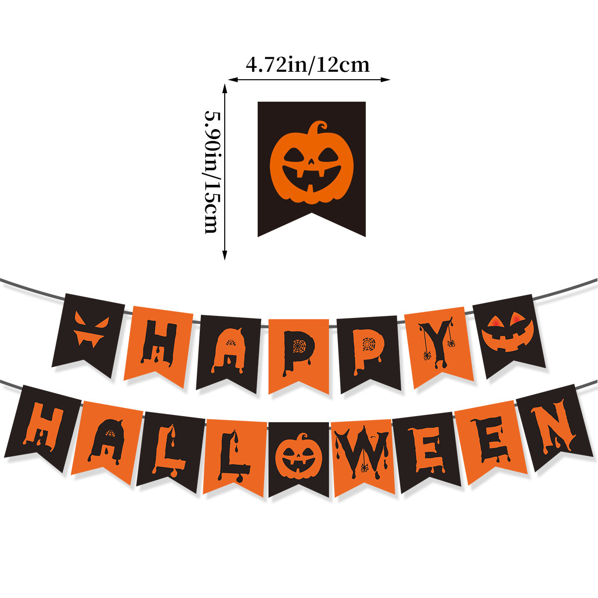 黑桔南瓜万圣拉旗尺寸3